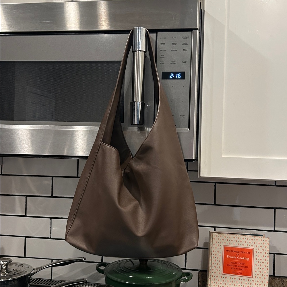 Quince Dark Brown Leather Shoulder Hobo Bag - Picture 8 of 13